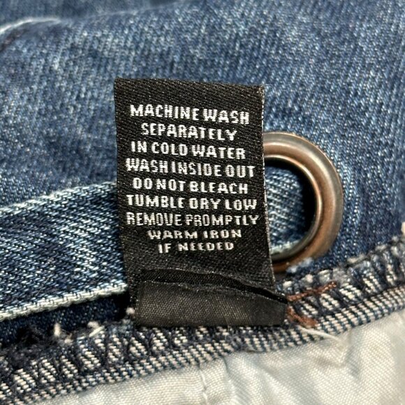 Rue 21 Denim Jumper Overalls Size Small 32 x 24 Dark Wash Blue Twee Festival - Picture 8 of 9